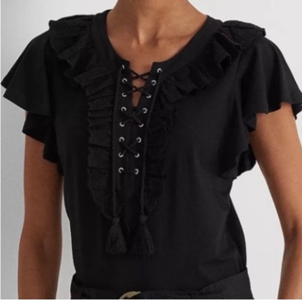 Ralph Lauren -
Black Label - Black Cotton Top. 
Size: S   
NWT
